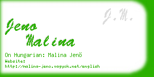 jeno malina business card